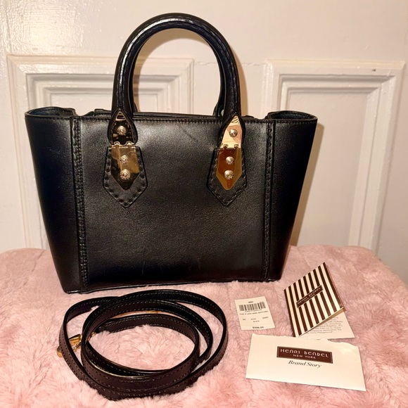 Henri Bendel A-List Black Leather Mini Satchel (NWT) - Picture 2 of 9